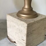 Pair of travertine lamps
