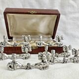 6 silver-plated knife rests Schlumberger Alsace Lorraine