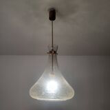 Designer drop pendant in blown and bubbled glass, Capital Lighting