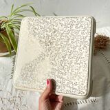 Vintage trivet in golden white floral earthenware Villeroy&boch