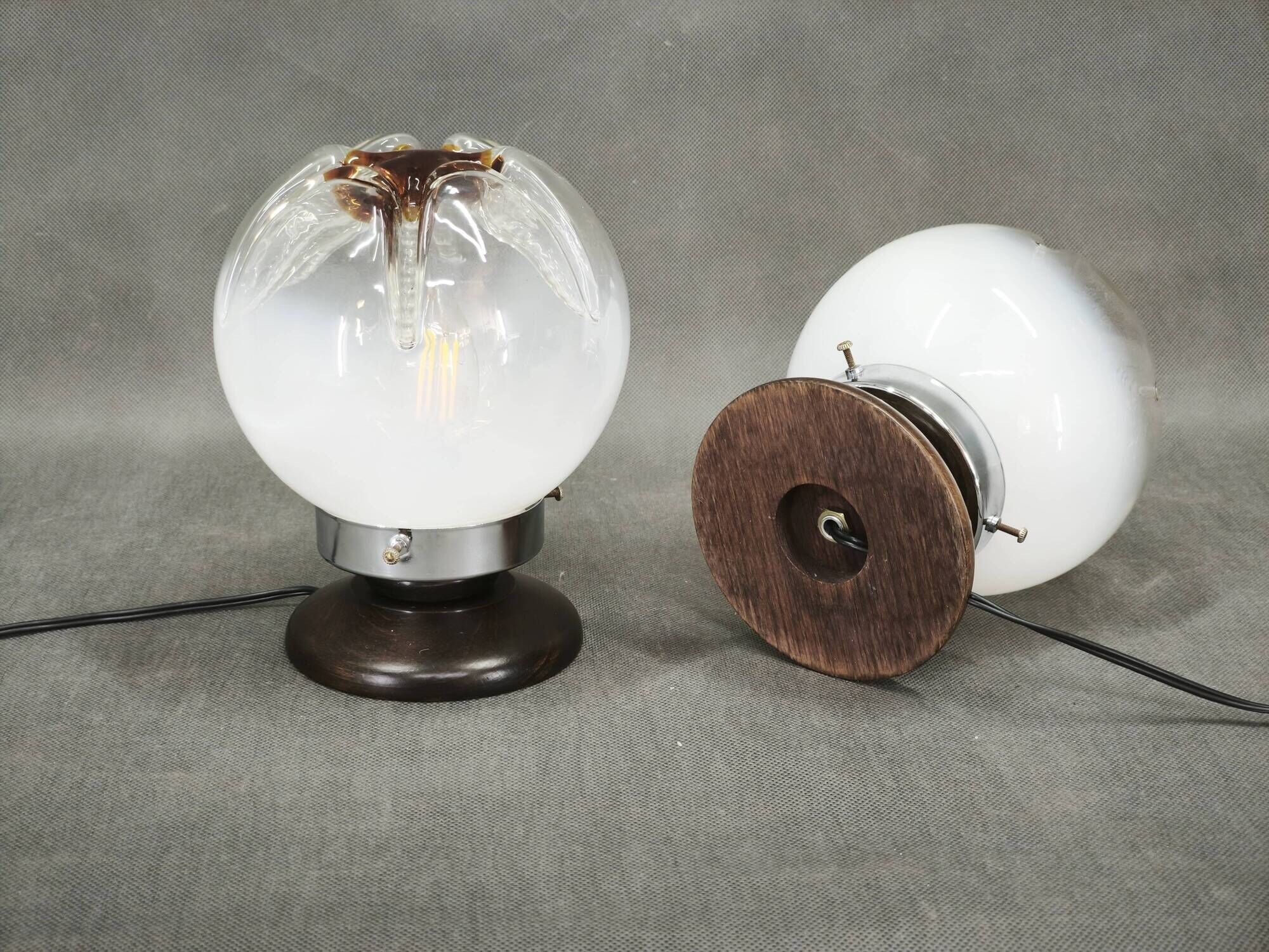 Pair of Murano Glass Table Lamps, Italy, 1950s