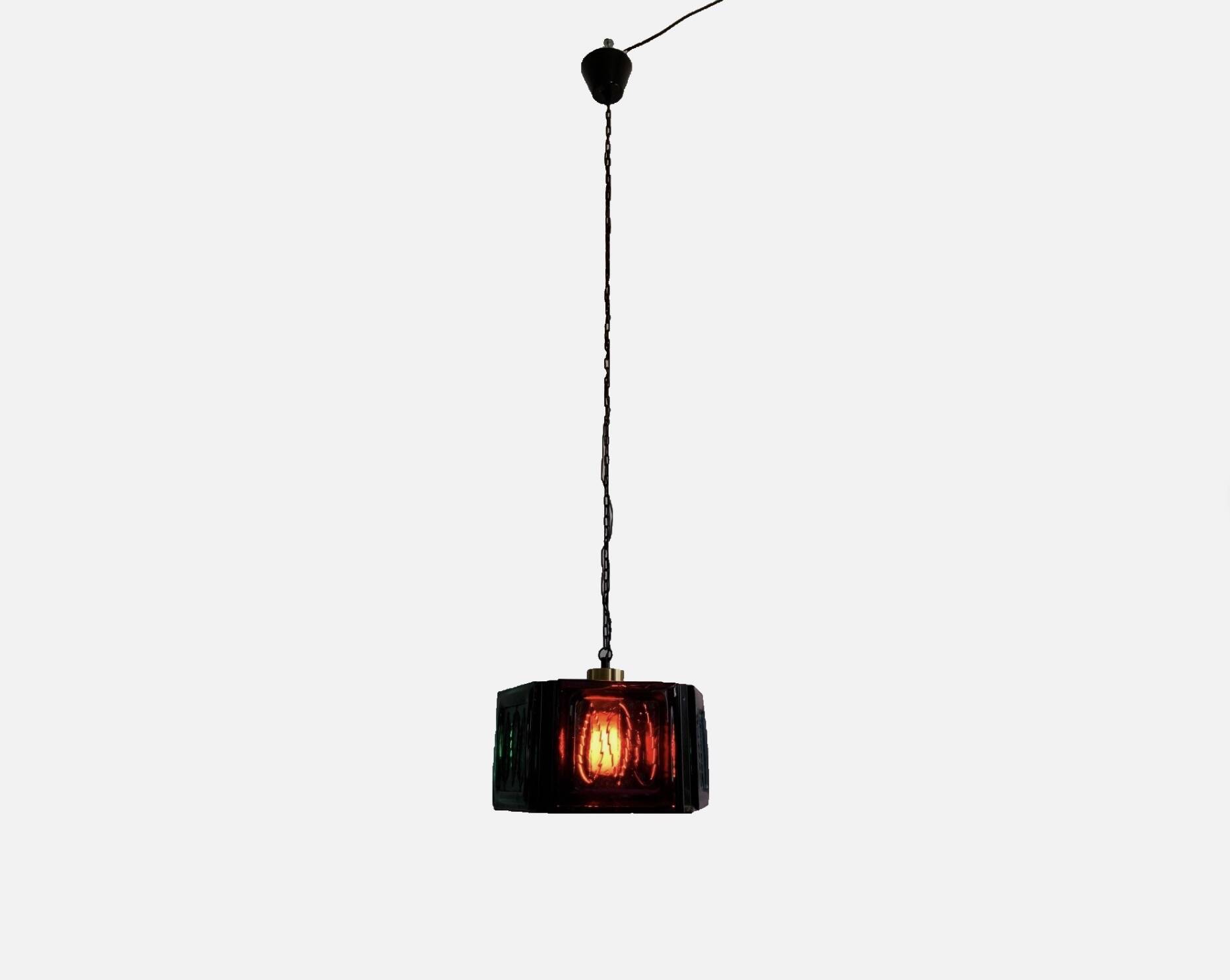 Mid Century Modern Erik Hoglund Ceiling Lamp Glass Kosta Boda 1970s