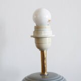 Column lamp base in gray earthenware