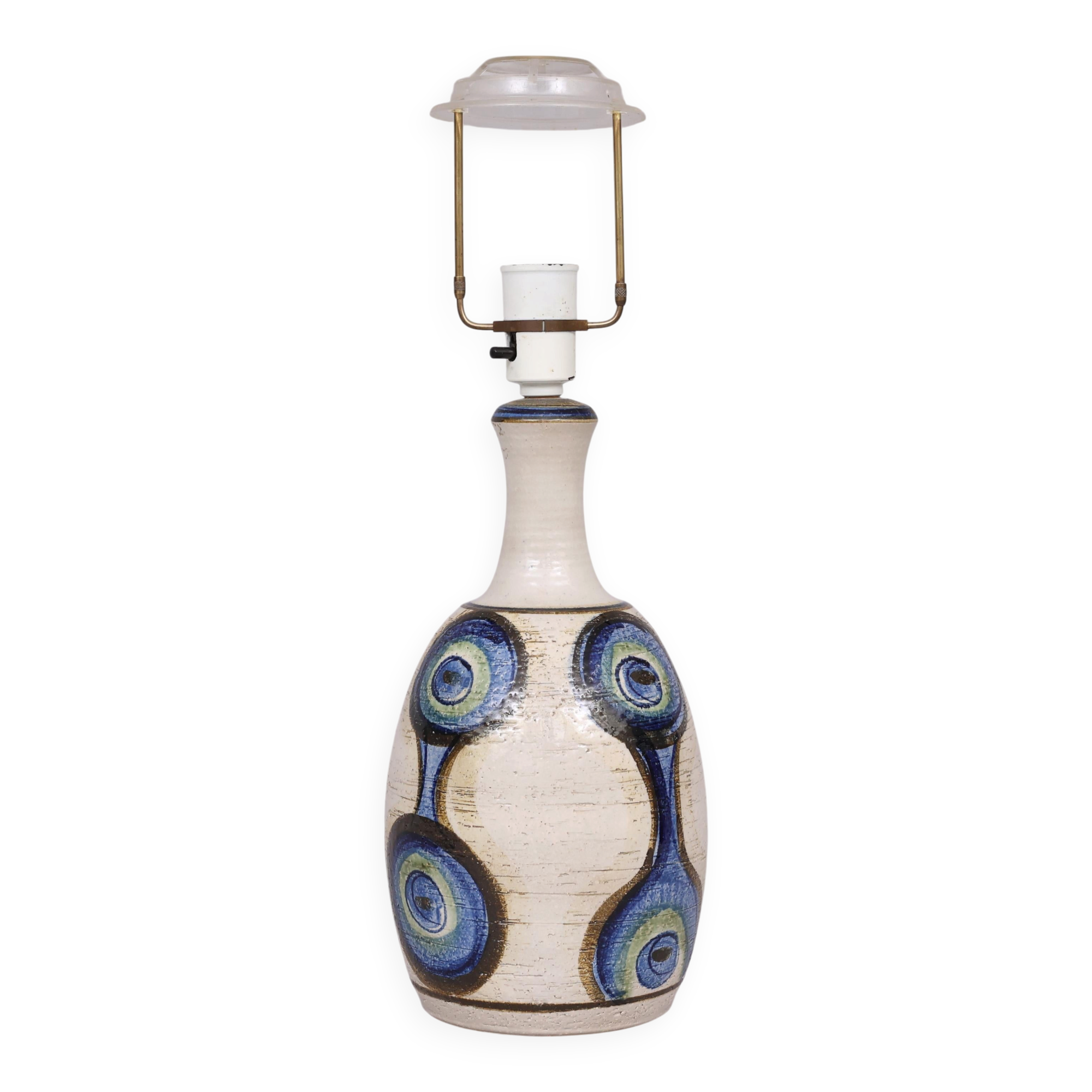 lampe à poser en céramique émaillée faite à la main par Soholm Danemark 1960 estampillée