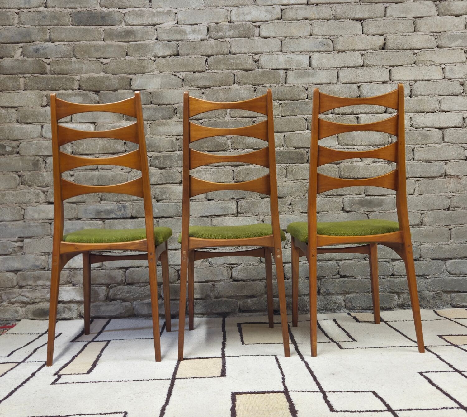 Set of 3 Scandinavian chairs from the 1960s.