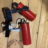 Pair of vintage Targetti red spotlights 1970