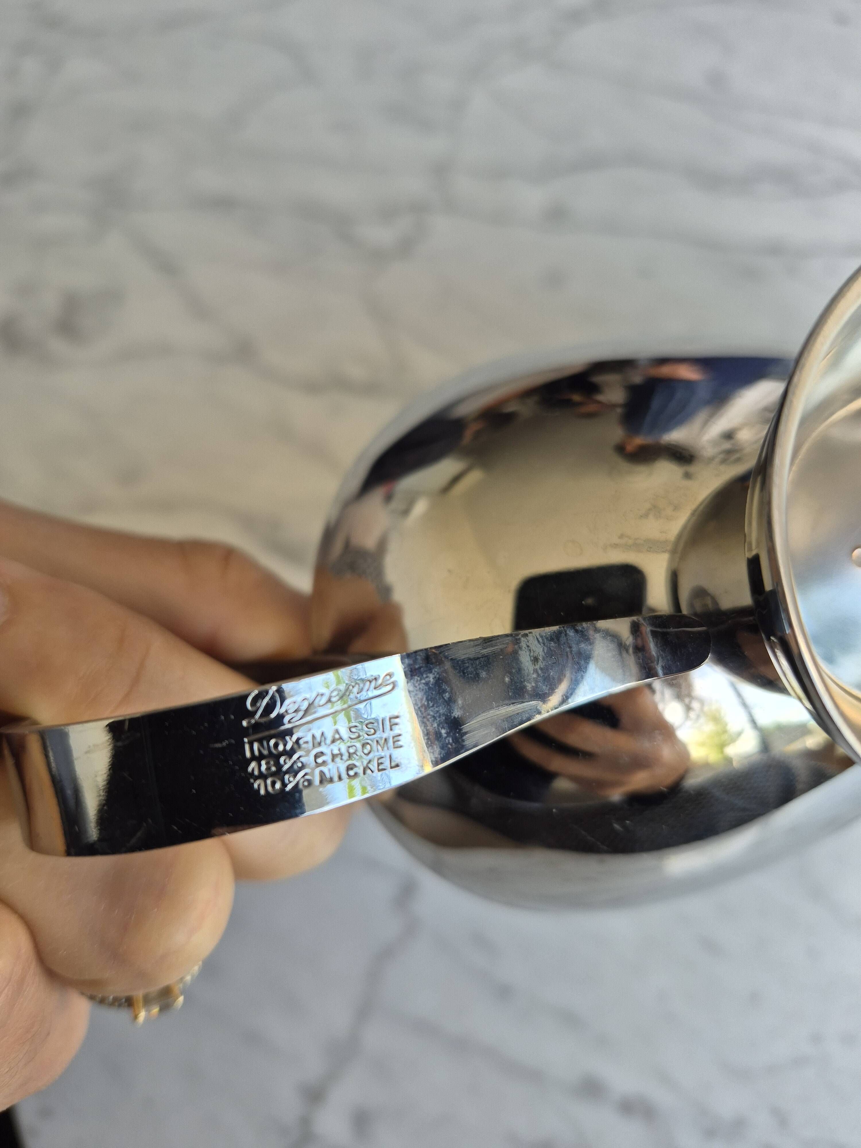Vintage sauce boat on pedestal Guy Degrenne – 18/10 stainless steel shiny