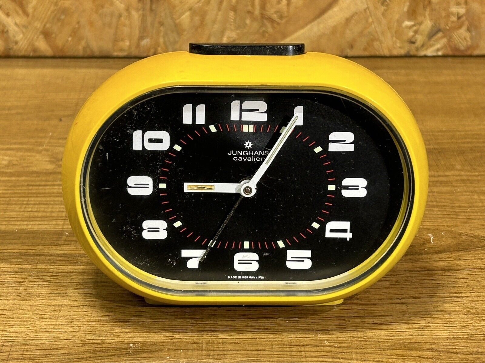 Old mechanical alarm clock, "Junghans Cavalier", vintage, 70s, pop decoration