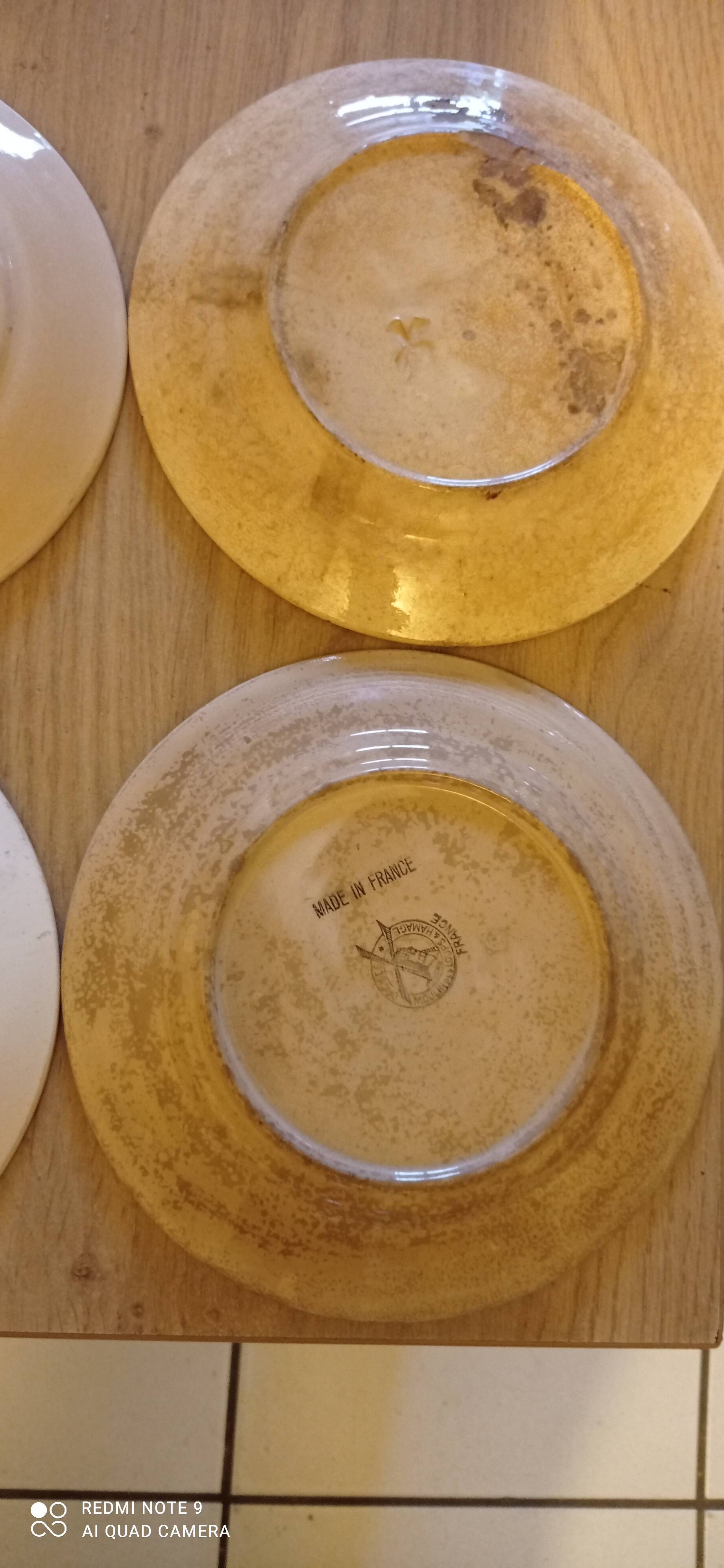 Old barbotine plates from the Orchies factory