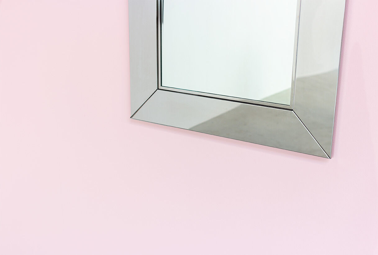 Miroir vintage chromé Cidue elementi d'arredo carré 1970 Italie