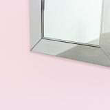 Vintage chrome mirror Cidue elementi d'arredo square 1970s Italy