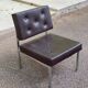 Scandinavian chair in faux leather and chrome steel 1980