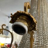 Large 19th century Empire Montgolfière chandelier in bronze and crystal