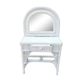 Dressing table in woven white rattan; 1970s