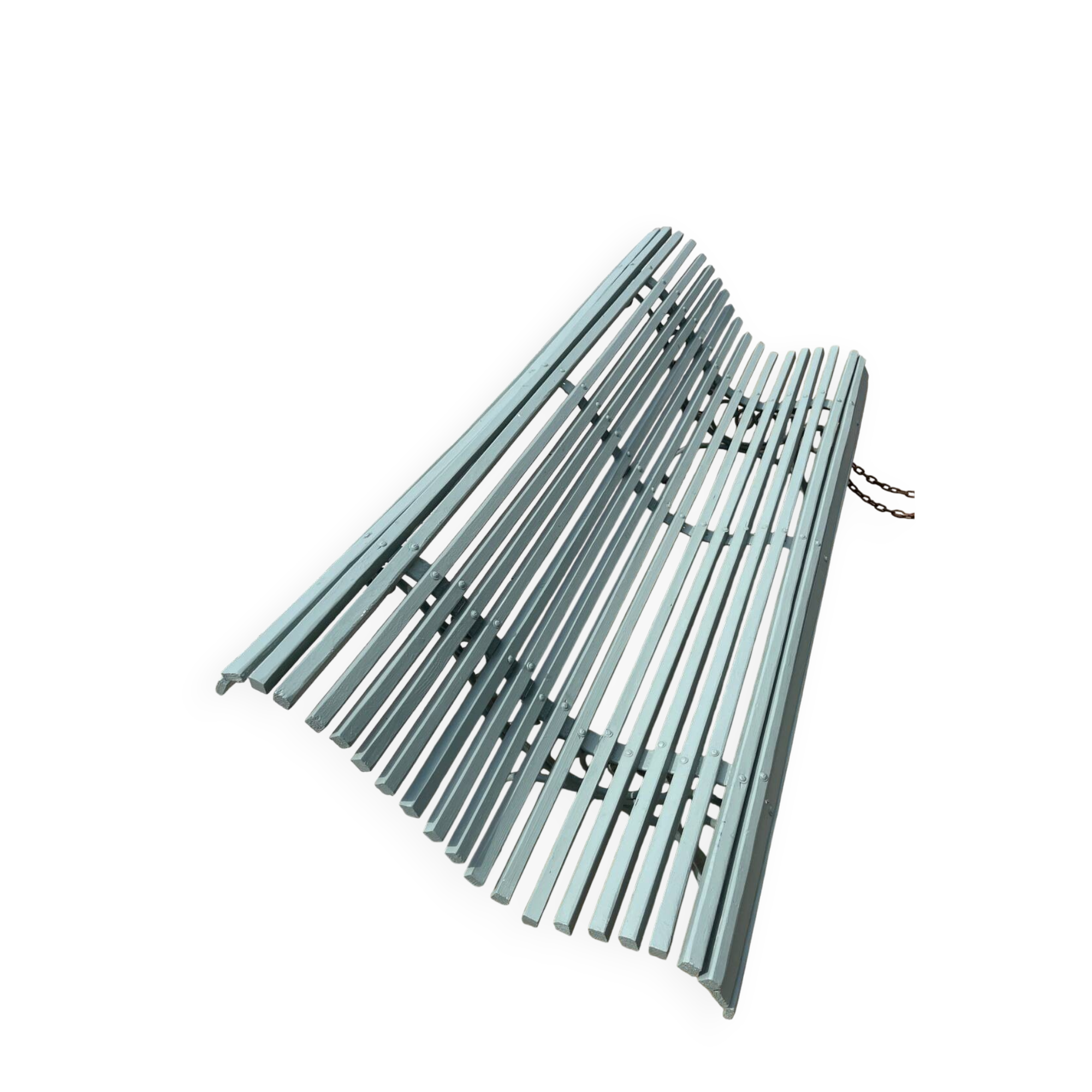 Bench made of metal and wood