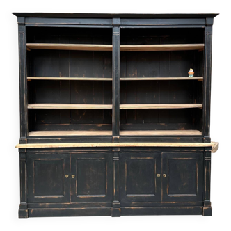 Old large cherry wood bookcase