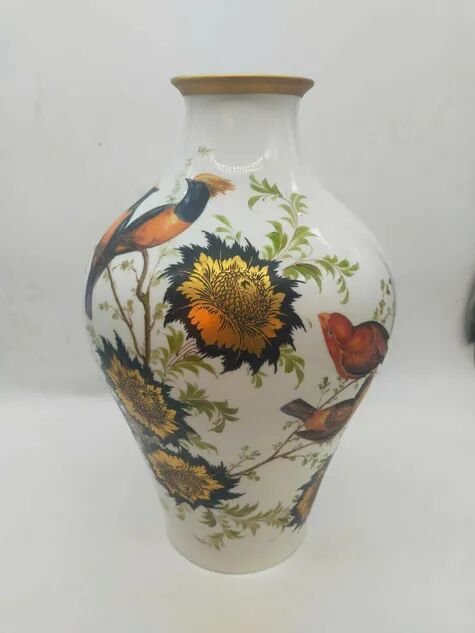 Decorated ceramic vase signed Pecchioli 1950s