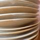 12 free-form speckled satin stoneware plates