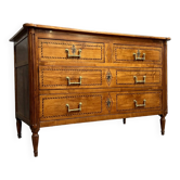 Louis XVI period Grenobloise chest of drawers in marquetry around 1760 opening on the front with 4 out of 3 drawers