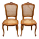 2 chaises cannées style Louis XV en bois massif des années 70