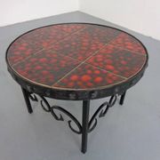 German Brutalist Side Table in Ceramic and Cast Iron, 1960s