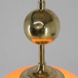 Suspension en verre orange et laiton, années 1980, restauré