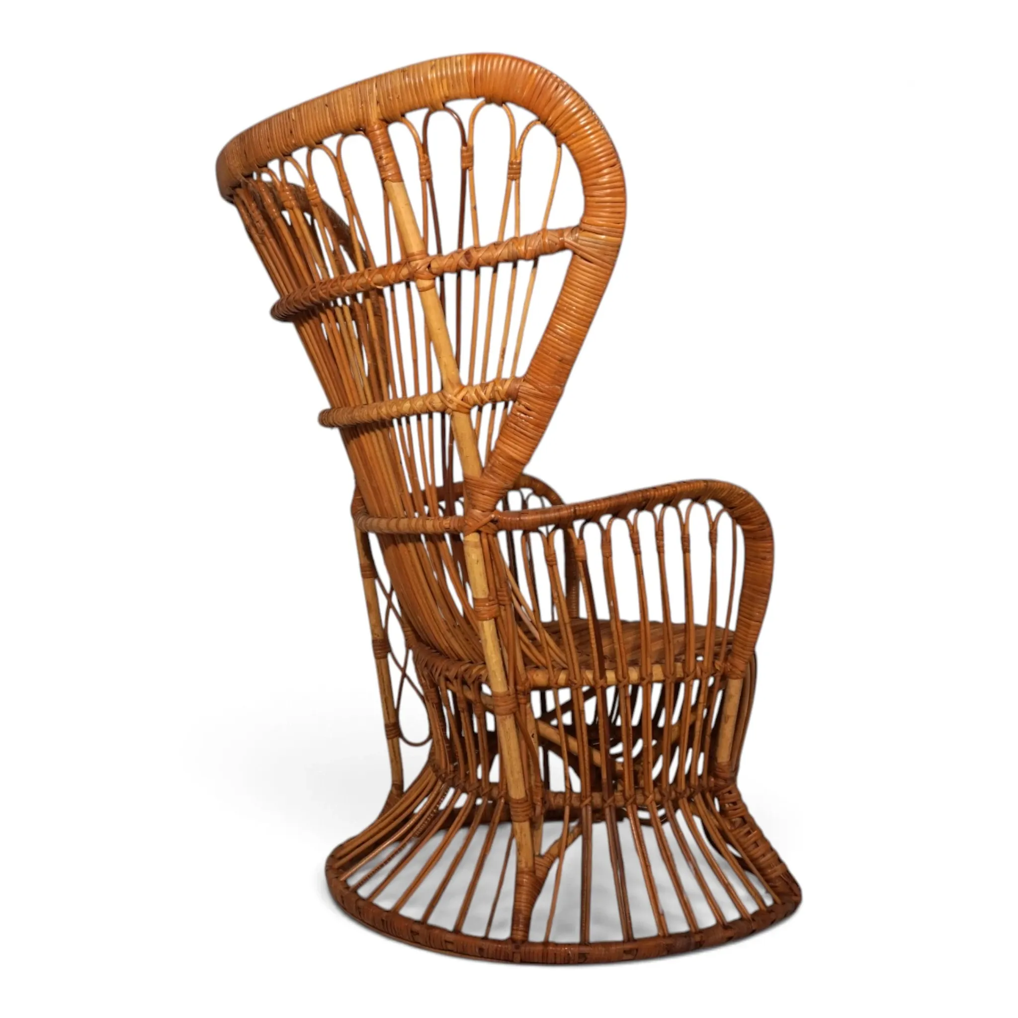 Peacock chair rattan armchair by Rohé Noordwolde, 1970