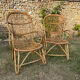 Pair of vintage rattan armchairs from the 1960s.