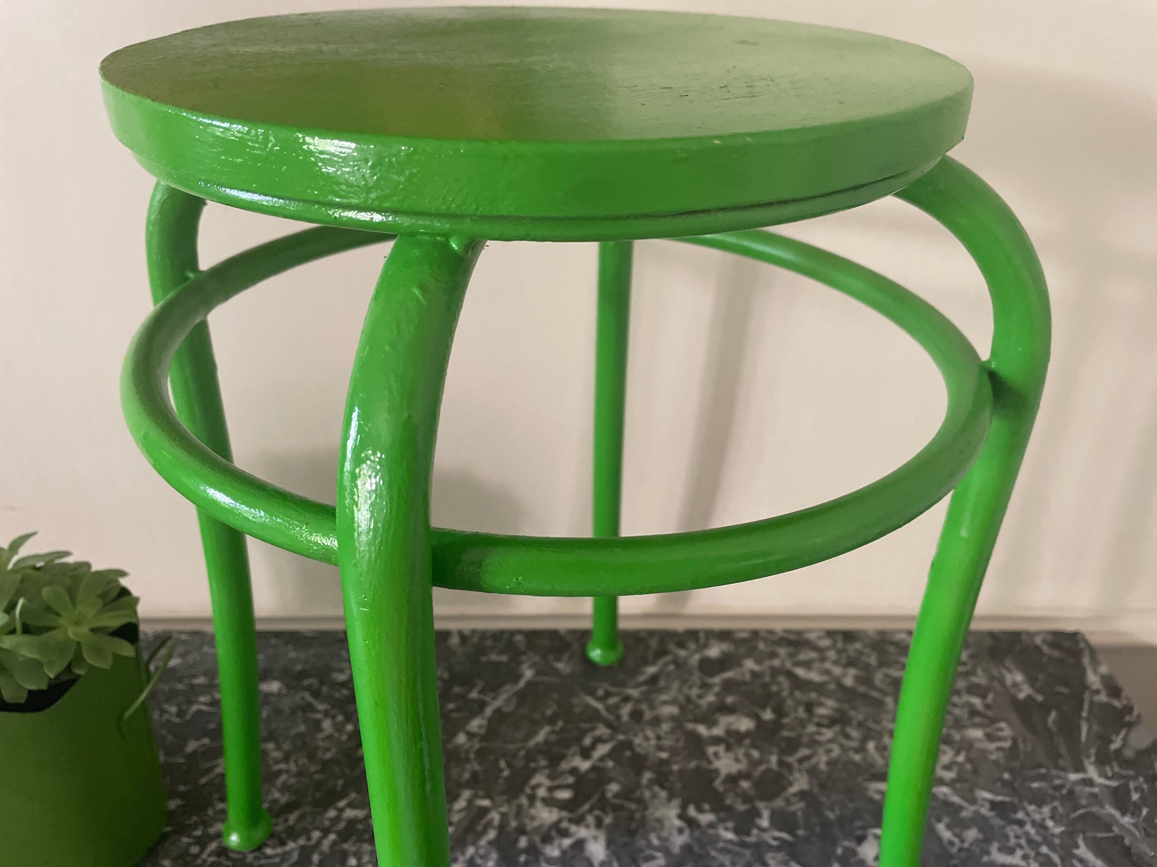 Metal and wood stool