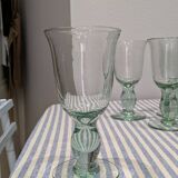 Set of 12 70s stemmed glasses