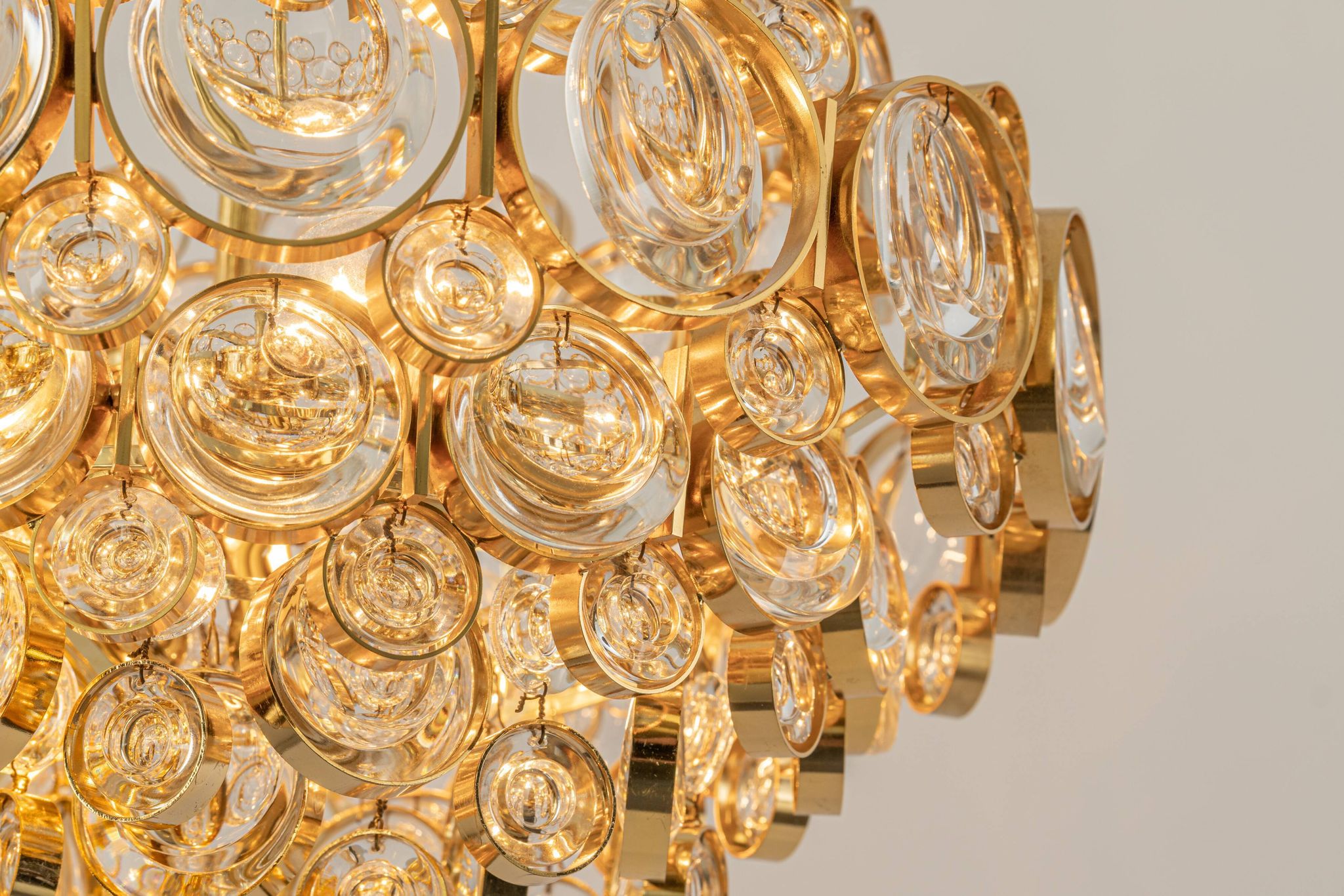 Lustre en laiton doré par Palwa Allemagne, années 1970