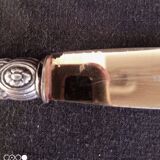 Lot de 7 anciens couteaux à fromage marque Solingen, en argent VM800 et vermeil
