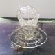 Old art deco vase transparent molded glass vintage decoration
