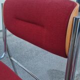 Set of 6 wool and chrome chairs from the 70s