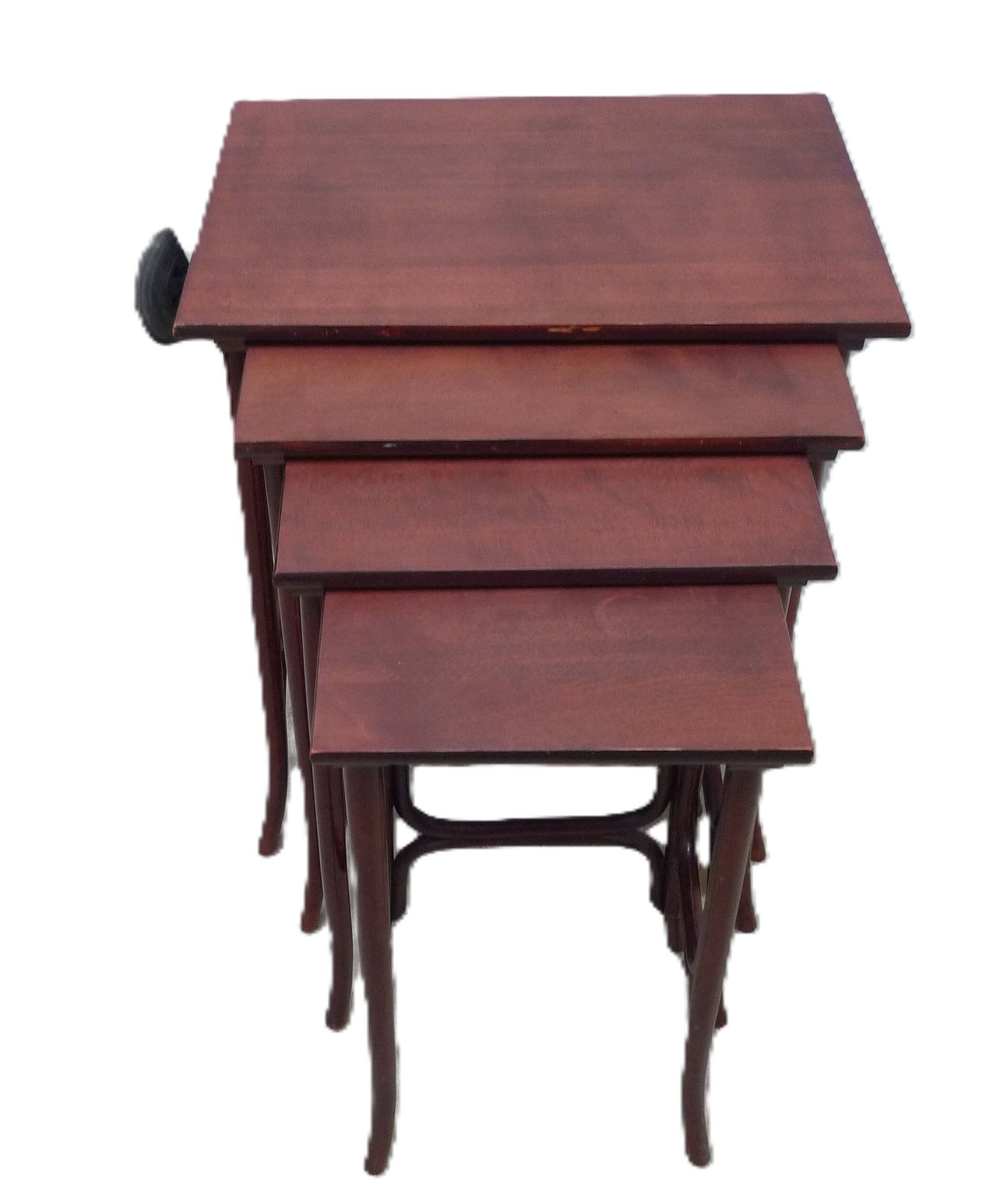 Four Thonet nesting tables.