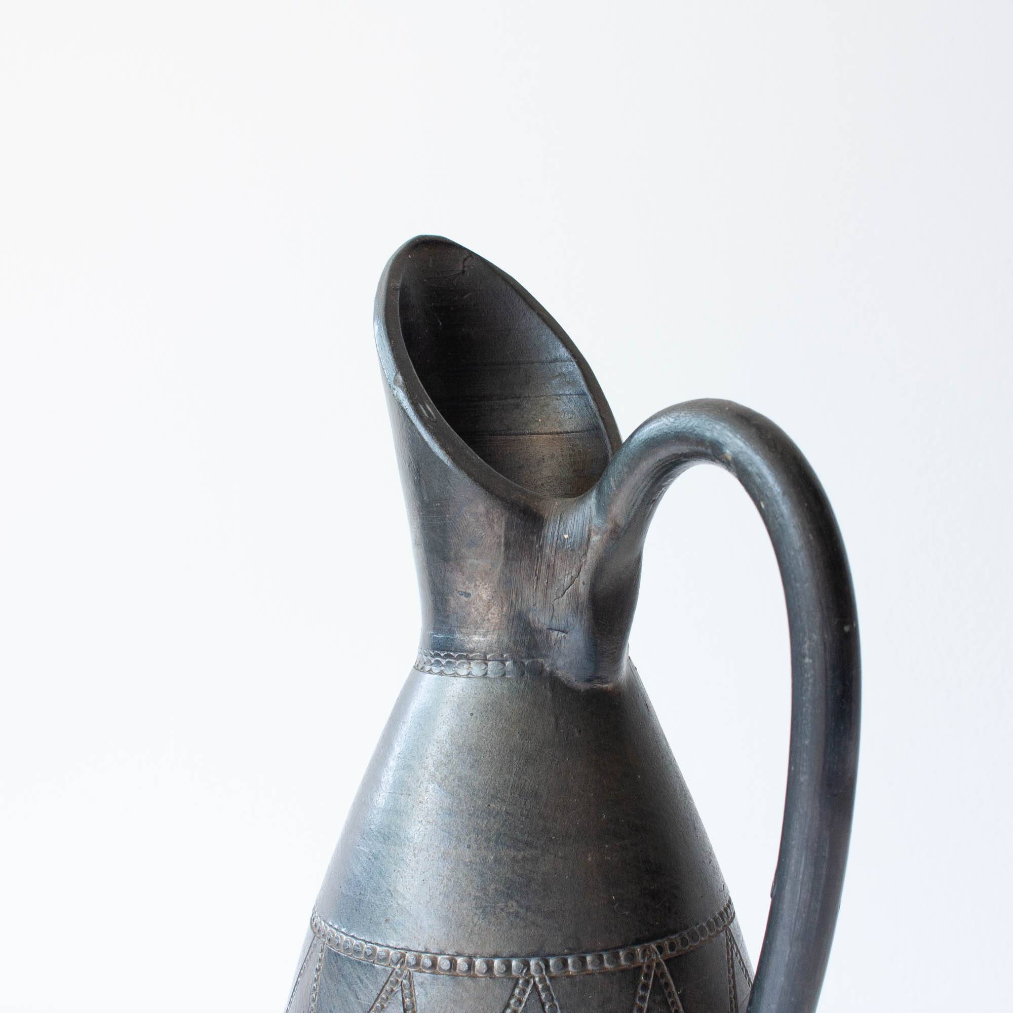 Vintage Handmade Black Pottery Vase from Bisalhaes, 1960's