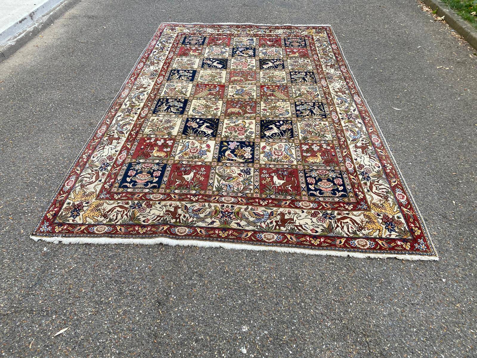 Authentic Persian Bakhtiar Saman Carpet Handwoven 318x198 cm 100% Wool