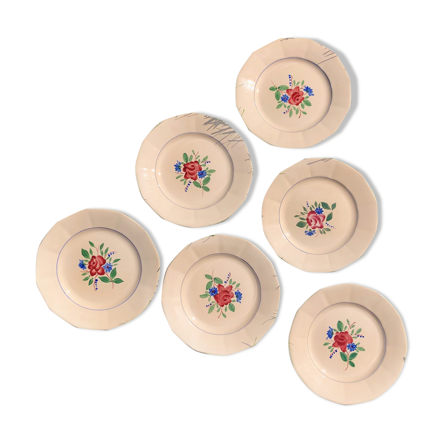 Six plates Digoin Sarreguemines