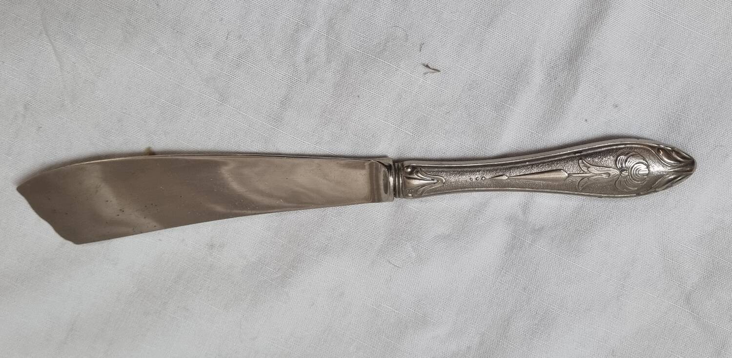Art deco silver cake knife