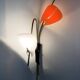 Pair of Mid-Century orange and white Arum wall sconces, Italy, 1950s