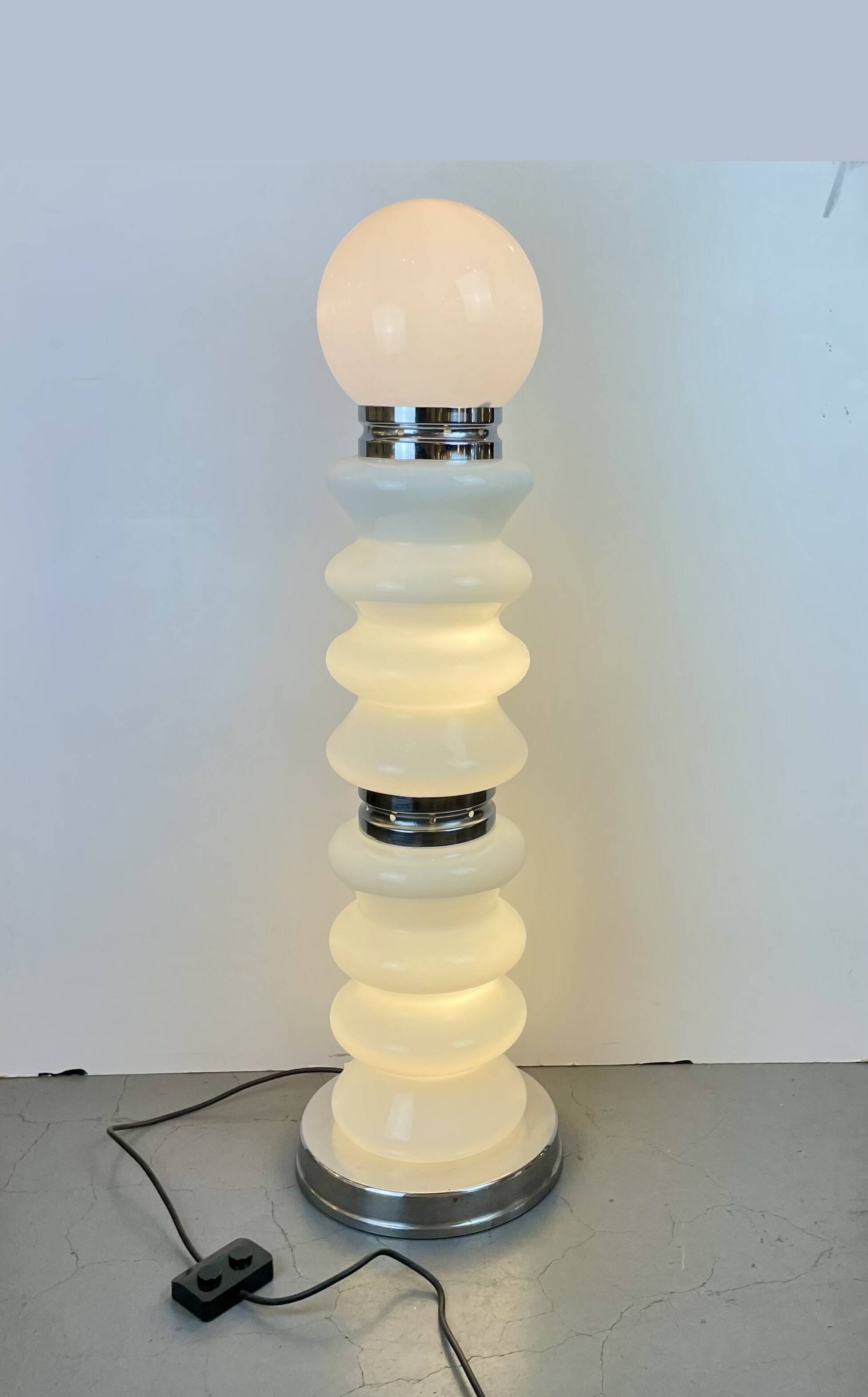 Lampadaire Murano dans le style de Calo Nason pour Mazzega, années 1970