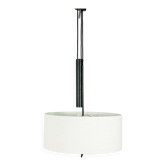 Lampe à pendentif en métal noir avec contrepoids du milieu du siècle autrichien par J.T. Kalmar