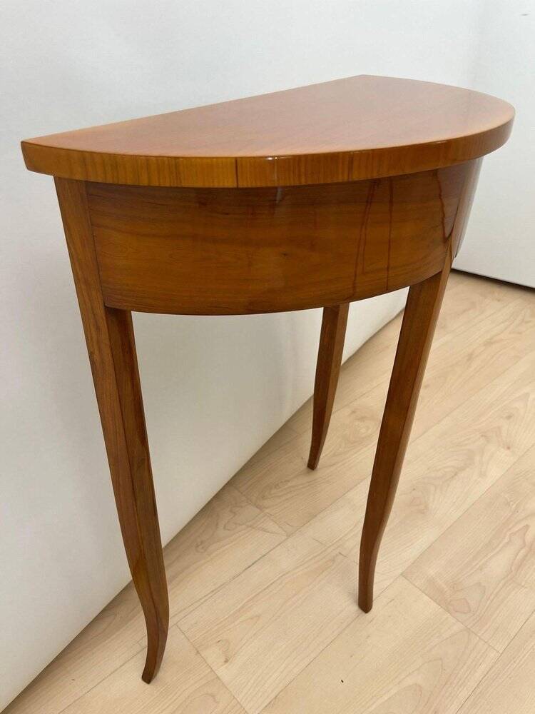 Biedermeier Demi-Lune Console Table in Cherry Wood, South Germany, 1820