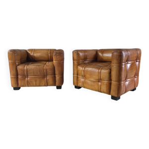 fauteuils cube en cuir