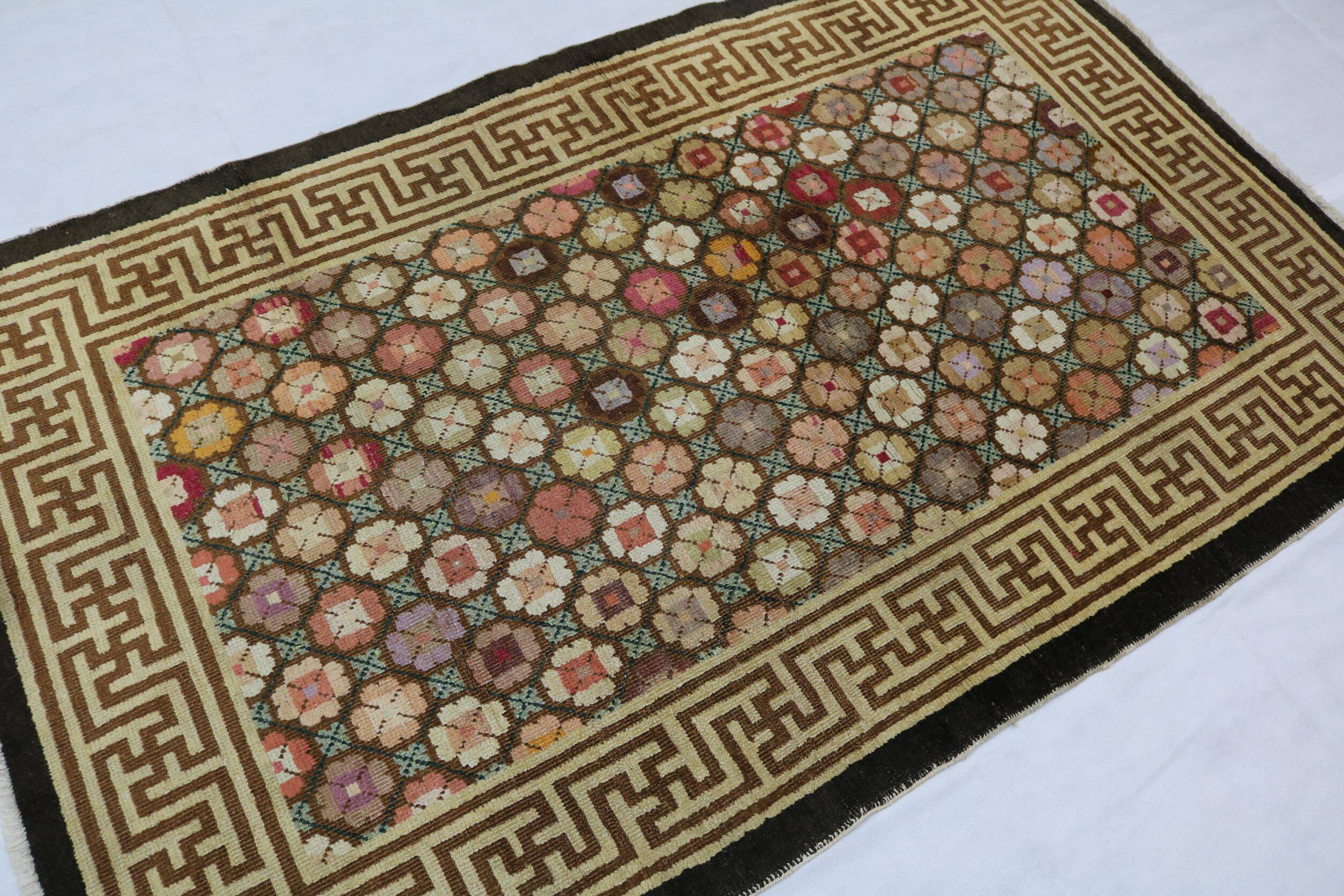 Antique handmade chinese ningxia rug