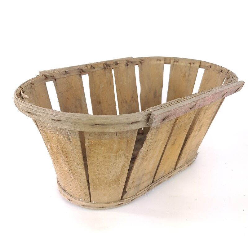 Old brocante wooden grape basket