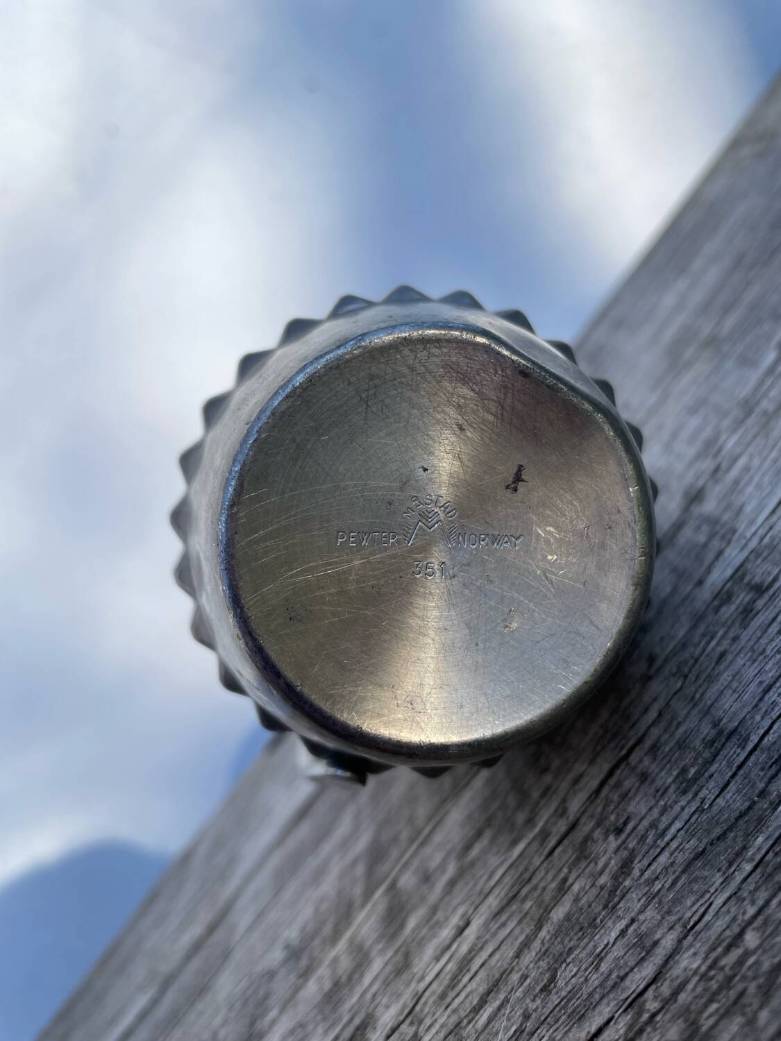 Small pewter vase signed Pewter Mastad Norway