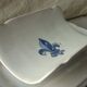 Asparagus dish faience henriot quimper fixed cradle decor fleur de lys