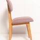 "Butterfly" dining chair, boucle pink wool, light wood