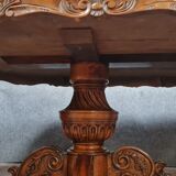 Table pedestal table napoleon III period in walnut around 1880